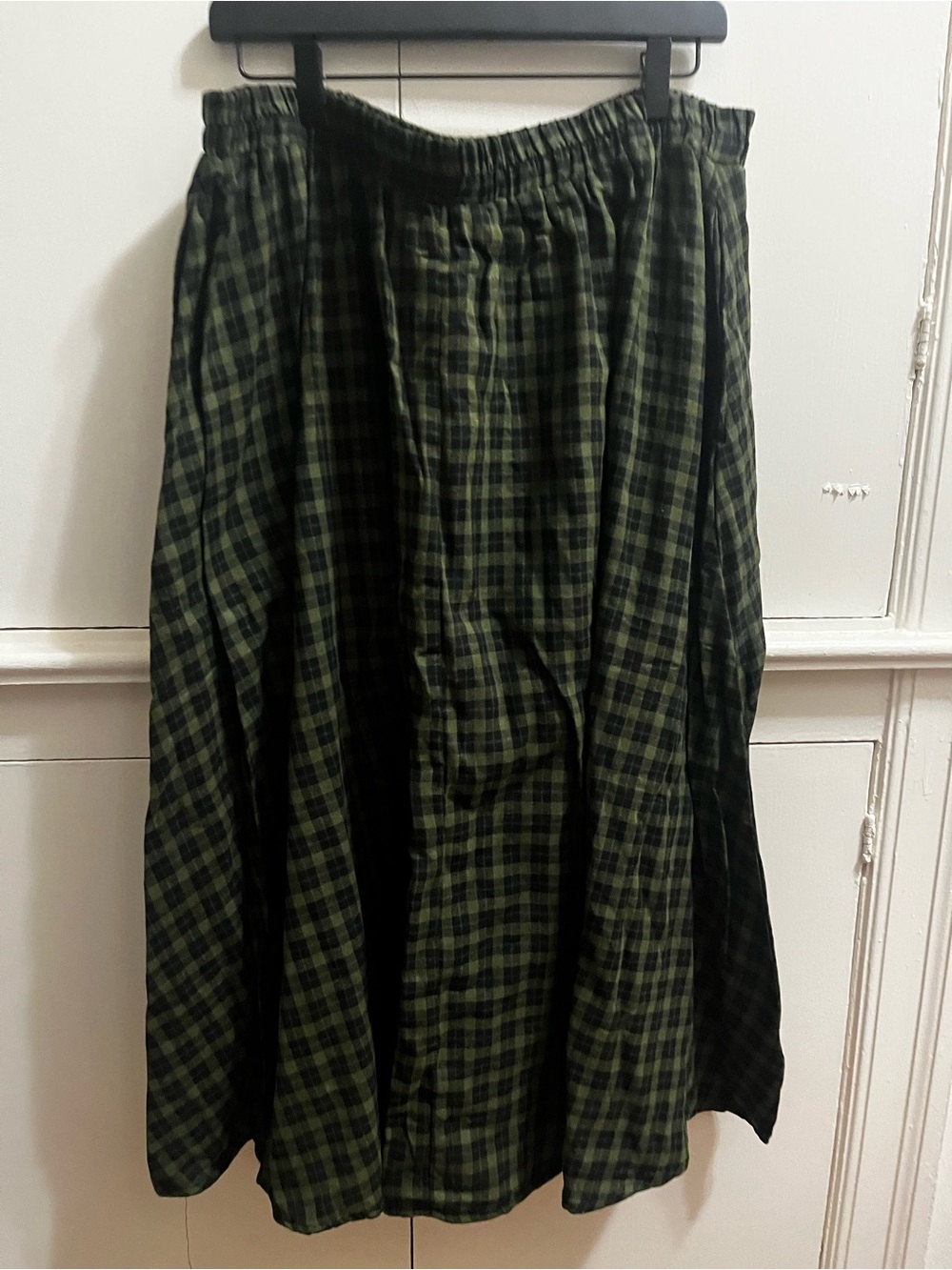 Disturbia Terra Check Midi Skirt - Green